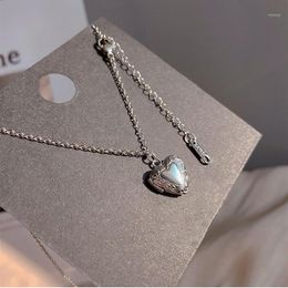 Pendant Necklaces Trendy Romantic Charm Open Design Love Heart Silver Colour Women's Korean Style Jewellery Accessories2529