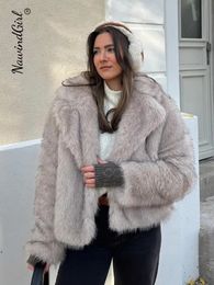 Damen-Mantel aus Pelzimitat aus Kunstpelz für Damen mit farbigem Streetwear-Mantel und luxuriösem Außenmaterial für 231205