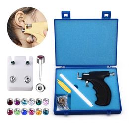 Stud Ear Piercing Gun Tool Kit Earring Pericings Tools Ears Nose Navel Lip Piercer Machine Studs Earrings Home Pearcings KitsStudS285t