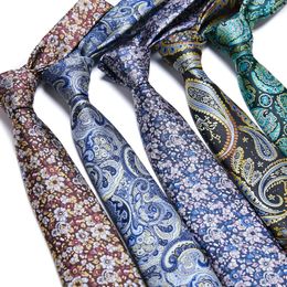 Neck Ties Mens Tie Luxury Silk Necktie For Men Business Wedding Party Design Paisley Floral Style Gravat 231204