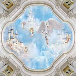 Po настенные фрески обои ангелы небо зенит фрески 3d потолочные фрески обои2792