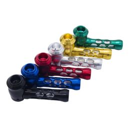 Glass Metal Hollow Pipe Color Personality Shape Metal Pipe Smoking Accessories Wholesale