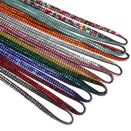 12 color Rhinestone Bling Crystal Lanyard Badge ID Card Holder Neck Strap Sparkly Clip Mobile Phone Hanging Rope Office Supplies Lanyard Wholesale