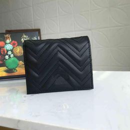 Luxury designer Marmont Wallet Case Top Quality Fashion Women Coin Purse Pouch Quilted Leather Mini Short Wallets Main Credit Card1875