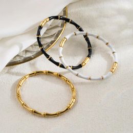 Bangle Minimalist Design Bamboo For Women Men Luxury Stainless Steel Bracelet Jewellery Couple Party Friend Gifts