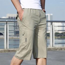 Men's Shorts Summer Cargo Men Fitness Gym Casual Sportswear Male Elastic Waist Solid Beach Oversized 5XL