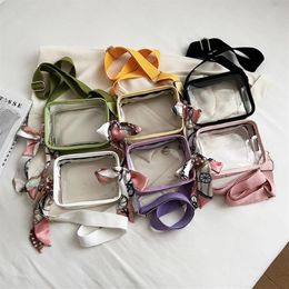 Evening Bags fashion Crossbody Designer Cosmetic Transparent Clear Pvc Women Camera Bags Patchwork Jelly Bag C1194s