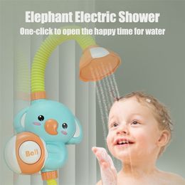 Bath Toys Electric Elephant Shower Toys Kids Baby Bath Spray Water Faucet Outside Bathtub Sprinkler Strong Suction Cup 231204