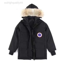 Canada Fashion Big Down Jacket Canadian Wolf Fur Collar Parker Style Men Women Hooded Warm Coatlgru 98nx