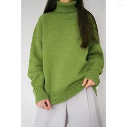Women's Sweaters Oversized Turtleneck Knitted Sweater Women Fashion Thicken Warm Solid Basic Pullover Autumn Winter Female Casual Soft