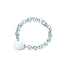 S925 Sterling Silver Necklace for Women man Classic Heart-shaped Pendant bracelet Charm Chain Necklace Luxury Brand Jewelry with b219P
