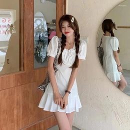 Casual Dresses Women Dress Sweet Spice Hubble-bubble Sleeve White Female Summer French First Love Little Mini Drop AYX8862