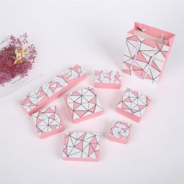 Simple SevenIrregular Geometry Jewelry Box Trend Ring Gift Case Pink&White Jewelry Storage for Necklace Issey Style Pendant Dis224y