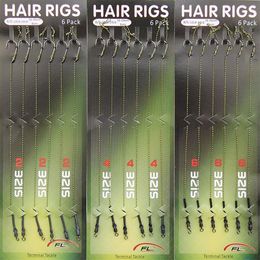 18pcs Carp Fishing Hair Rigs Braided Thread 8340 High Carbon Steel Hook Swivel Boilies Carp Rigs Carp Fishing Accessories255l