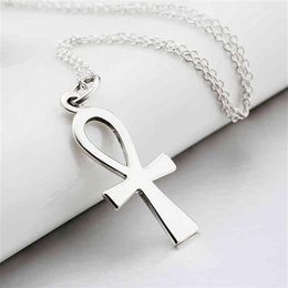 925 Sterling Silver Plated Egyptian Ankh Cross Pendant Necklaces Fashion Jewelry Collar Necklace Christmas Gifts For Women Gnx8769302x