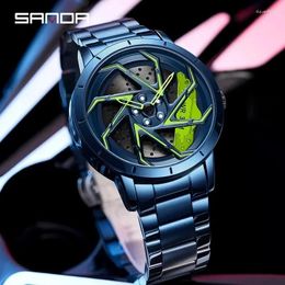 Wristwatches Top Brand SANDA Original Men's Quartz Waterproof Sport Watch Luxury Leather Watches For Men Fashion Male Gift