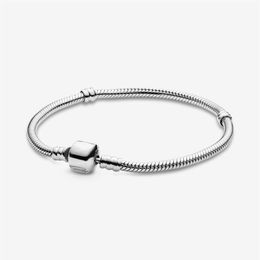 100% 925 Sterling Silver Classic Moments Snake Chain Bracelet Fit Authentic European Dangle Charm For Women Fashion DIY Jewelry332k