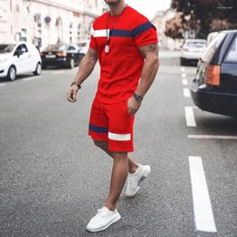 Men's Tracksuits Comfortable Summer Sweatsuit 2 Piece Set With Short Sleeve 3D T Shirt And Shorts Multiple Colors Sizes