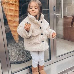 Down Coat Fashion Baby Girls Boy Winter Warm Jacket Villus Thick Lamb Wool Infant Toddler Kids Sheep Like Coat Baby Outerwear Cotton 1-7Y Q231205