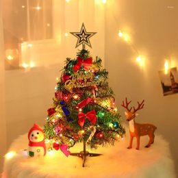 Christmas Decorations 50CM Tabletop Artificial Tree With LED Lights Navidad Xmas Trees Ornaments Gifts Festival Supplies For Home Decor