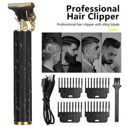 Hair Trimmer Vintage T9 Cordless 0mm Professional Clippers Electric Trimmers For Men Clipper Cutting Machine 231205