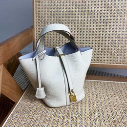 Designer Picotin Lock Bag Sensible Premium Vegetable Basket Baotou Layer Cowhide Bucket TC Fashion Leisure Handbag Female OJ1H