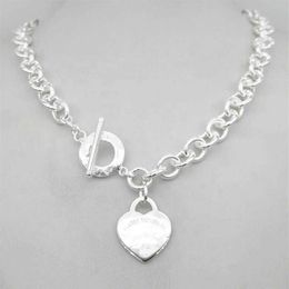 Design Women's silver TF Style Necklace Pendant Chain Necklace S925 Sterling Silver Key heart love egg brand Pendant Charm Ne271K