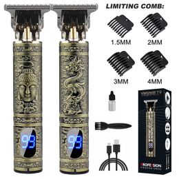 Razors Blades LCD Display T9 Electric Hairber 0mm Shaver Hair Trimer Home Appliances Travel Barber Shaving Machine for Men Trimmer Man 231205