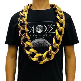 Chains Fake Big Gold Chain Men Domineering Hip-Hop Gothic Christmas Gift Plastic QERFORMANCE Props Local Nouveau Riche Jewelry281J