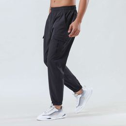 Lulu Sports Pants For Men's Outdoor Autumn Quick Drying Pants, Loose Woven Elastic Leg Binding, Fitness And Leisure Workwear Pants