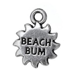 New Fashion Easy to diy 30pcs sun with beach bum message charm jewelry making fit for necklace or bracelet306c