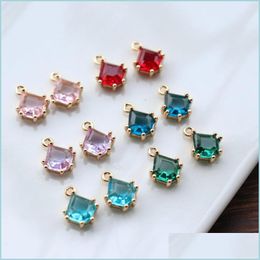 Charms Fashion Jewelry Accessories Tear Drop Gemstone Charm Pendant For Diy Necklace Bracelet Making Drop Delivery Jewelry Jewelry Fin Dhjdu