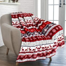 Blankets Christmas Blankets Xmas Elk Snowflake Stripeds Splicing Blanket Cozy Warm Bed Blanket for Home Sofa All Seasons Christmas Gifts 231204