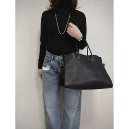 ThE R000OW1 Pure Original Women's Handbag New Margaux 15 Cowhide Large Capacity Commuter Tote Bag Dong Jie Same Style 231205