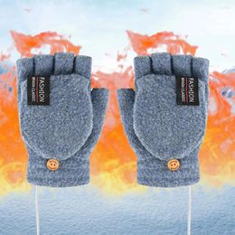 Disposable Gloves Double-Sided Heating Adjustable Temperature Rechargable Mittens Washable Fingerless Hands Warmer Warm For Outdoor Hiking