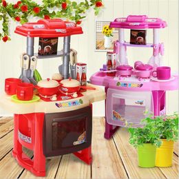 Whole- Kids Kitchen set children Kitchen Toys Large Kitchen Cooking Simulation Model Play Toy for Girl Baby225E