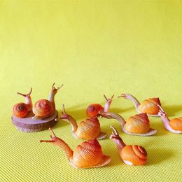 Decorative Objects & Figurines -10Pcs snail doll House miniatures lovely Cute fairy Garden Gnome moss Terrarium Decor crafts 268k