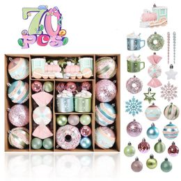 Christmas Decorations Macaron Ice Cream Donut Shapes Ball Ornament Xmas Tree Hanging Pendants Home Party Navidad Decor 2024 231204