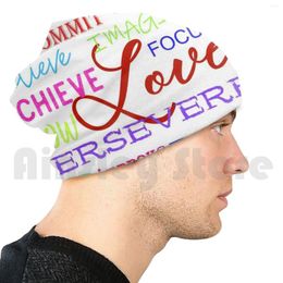 Berets Positive Inspirational Words Beanie Hedging Cap DIY Print Cushion Motivational Inspiration Motivation