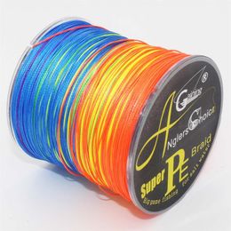 Anglers Choice 8 Strands Braided Fishing Line 500m Multicolor Super Strong Japan Multifilament PE Braid Line 10LB-200LB310L