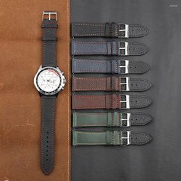 Watch Bands Vintage Genuine Leather Band 18mm 20mm 22mm 24mm Black Blue Green Strap Bracelet Quick Release Bar