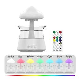 Essential Oils Diffusers Rain Cloud Humidifier Essential Oil Diffusers Aroma Diffuser Water Flow Speed 7 Color Light Raindrop Humidifier For Home 231204