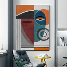 Abstract Face Line Nordic Poster Wall Art Pictures For Living Room Canvas Painting Modern Home Decor Sofa Colourful Geometry219T