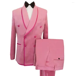 Men's Suits 3-Piece Suit Double Breasted Jacket Vest Pants Wedding Groom Tuxedo