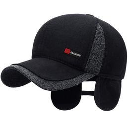 Ball Caps Hats Winter Dad Men's Baseball Cap Thicken Cotton Warm Caps For Men Windproof Ear Protection With Earflap Hat 231204