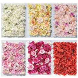 Decorative Flowers 40x60cm Artificial Flower Wall Christmas Wedding Decoration Red Rose Background Modern Home