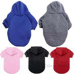 Sublimation Blank Basic Polyester Pet Clothes Warm Dog Hoodie Dog Apparel for Small Medium Large Dogs Fleece Soft Winter Pullover 247b