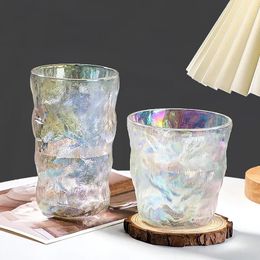 Wine Glasses 330ml Colourful Glass Glacier Cup Simple Household Light Luxury Tree Pattern Beer Factory Wholesale Drinkware Tazas 231205