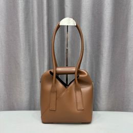 Triangle Handle Tote Bag Cowhide Handbag Women Designer Shoulder Bag Genuine Leather Hobo Purse Luxury Bag High Quality Clutch