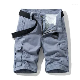 Men's Shorts Summer Cotton Tactical Cargo 2023 Fashion Khaki Casual Military Short Pants Loose Pocket Mens